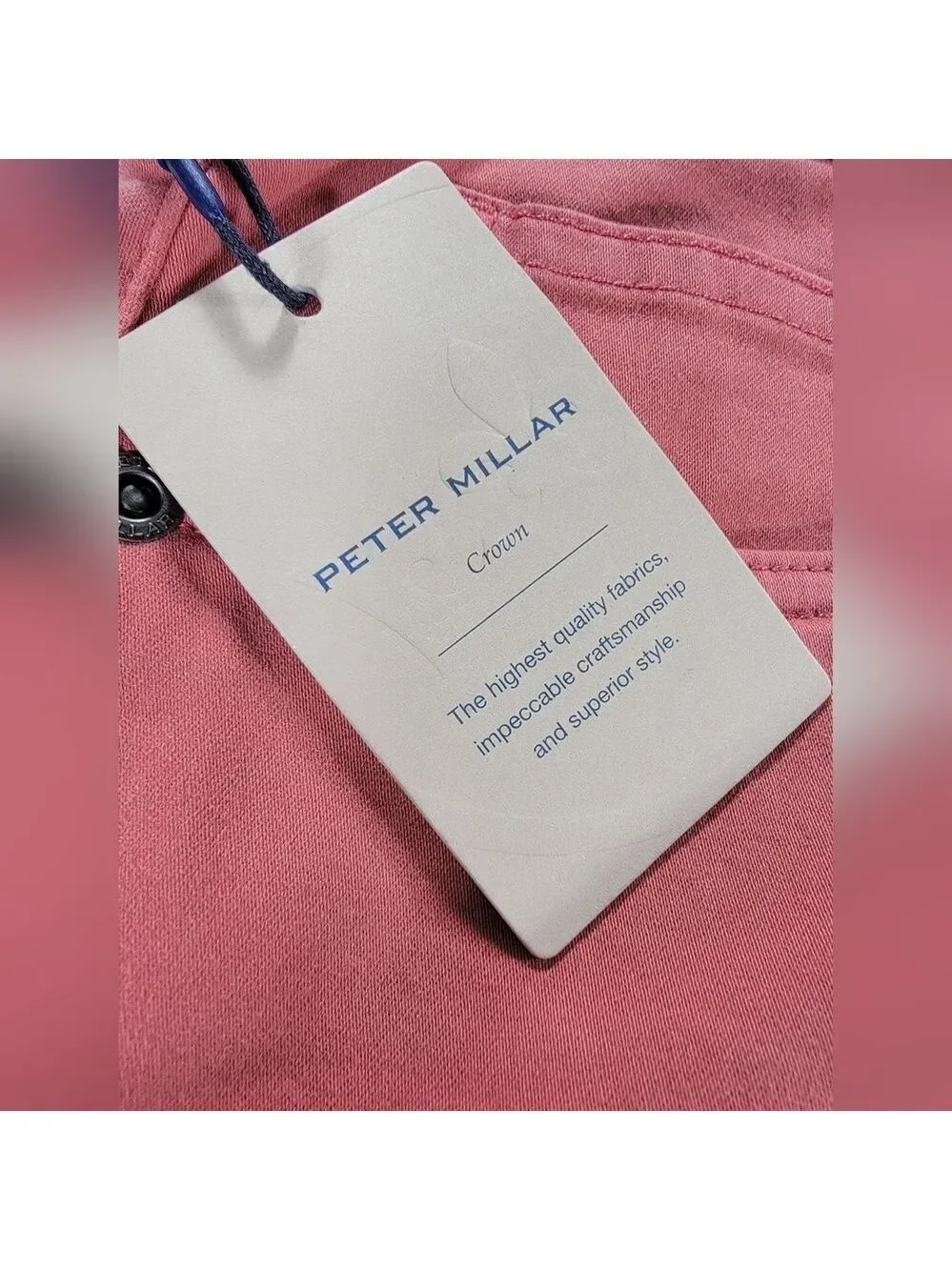 NEW Peter Millar Crown Signature Sateen Five Pocket Pants Cape Red 34x34 NWT
